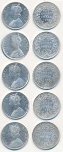 Victoria Queen, Silver Rupee, 1862, B / II / 0 / 0, B / II / 1 / 0, B / II / 0 / 4, A / II