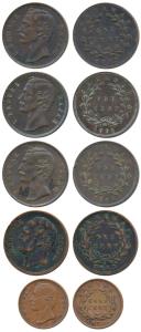 Sarawak, Charles Brooke Rajah, Copper ½ Cent, 1870; Copper Cent (3), 1887, 1891 and 1891; 