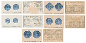 Numismatic theme, Cigarette Cards, a set of 4, Cupro Nickel series of King George V, 4, 2 