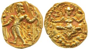 Guptas, Chandragupta II (c. 380-413 AD), Gold Dinar, 7.79g, ‘Archer’ type, obv. king nimba