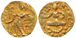 Guptas, Narsimhagupta (c. 518-530 AD), Gold Heavy Dinar, 9.42g, ‘Archer’ type, king nimbat