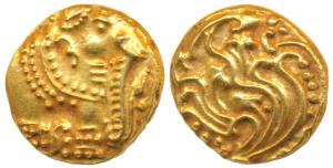 Western Gangas (10th-11th century AD), Gold Gajapati Pagoda , 3.90g, obv. caparisoned elep