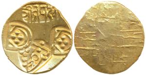 Paramaras of Vidarbha, Jagadeva (c. 12th century), Gold Pagoda, 3.68g, punches of temple s