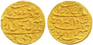 Jalal-ud-Din Muhammad Akbar (AH 963-1014, 1556-1605 AD), Gold Mohur, 10.96g, Agra Mint, Il