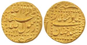 Shah Jahan (AH 1037-1068, 1628-1658 AD), Gold Mohur, 10.96g, Burhanpur Mint (mint name off