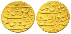 Shah Alam Bahadur, Gold Mohur, 11g, Dar-us-Sarur Burhanpur Mint, AH 1119/Ahd (KM 356.3). E