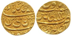 Nawab Ahmed Khan Bangash (AH 1164-1185, 1750-1771 AD), Gold Mohur, 10.85g, Ahmadnagar Farr
