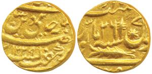 Brijis Qadr (AH 1273-1274, 1857-1858 AD), Gold Ashrafi, 10.7g, Suba Awadh Mint, AH 1229/26