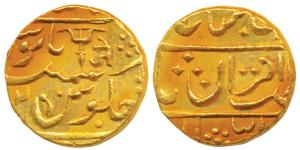 Jankoji Rao (AH 1243-1259, 1827-1843 AD), Gold Mohur, 10.84g, Lashkar Mint, in the name of