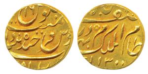 Mir Mehbub Ali Khan, Gold Ashrafi, 11.13g, Farkhanda Bunyad Hyderabad Mint, AH 1300/16 (KM