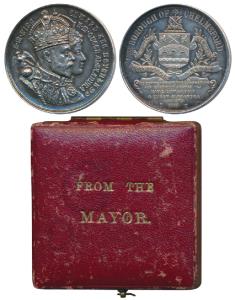 Edward VII Coronation Medal, Silver, obv. conjoined bust of Edward VII and Queen Alexandra