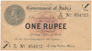 George V, Rupee 1, 1st issue, 1917, signed A. C. McWatters (J&R 1.2A). Very Fine+, Scarce.