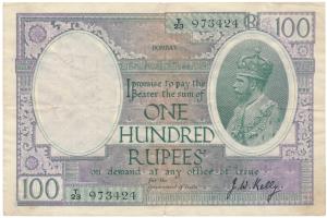 George V, Rupees 100, Bombay, 1927, signed J. W. Kelly, (J&R 10.3A). Very Fine+, Very Rare