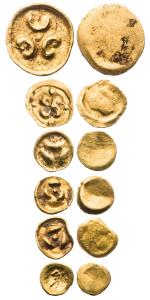 A group of Gold single punch die struck coins (circa before Christian Era), various sizes 