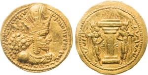 Sassanian, Shahpur I (240-272 AD), Gold Dinar, 7.46g, Mint I ”Ctesiphon”, Obverse: elabora