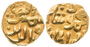 Shams ud-din Mahmud, the Pretender (AH 718, AD 1318), Gold 1/3 Tanka, 3.79g, Obverse: Sham