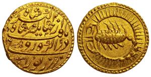 Jahangir, Nur-ud-Din Muhammad, Gold Zodiac Mohur, 10.93 g, Scorpion Sign, Agra Mint, AH 10