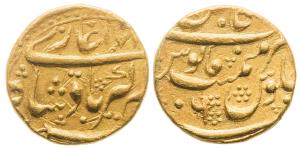 Aurangzeb Alamgir, Muhi ud-Din Muhammad, Gold Mohur, 10.95g, Kabul Mint, AH 1074, Regnal Y