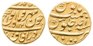 Abul fath Muizz ud-Din Muhammad Jahandar Shah (AH 1124, 1712-1713 AD), Gold Mohur, 11.01g,