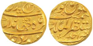 Abul fath Muizz ud-Din Muhammad Jahandar Shah (AH 1124, 1712-1713 AD), Gold Mohur, 10.85g,