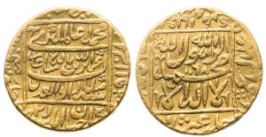 Abul Adl Aziz ud-Din Muhammad, Alamgir II, Gold Mohur, 10.76g, Shahjahanabad Mint, AH 1168