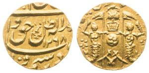 Wajid Ali Shah (AH 1263-1272, 1847-1856 AD), Gold ¼ Asharfi, 2.67g, Mulk Akhtarnagar Awadh