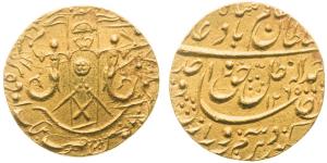 Wajid Ali Shah, Gold ½ Asharfi, 5.33g, AH 1265, Mulk Awadh Bait al Sultanat Lakhnau Mint, 