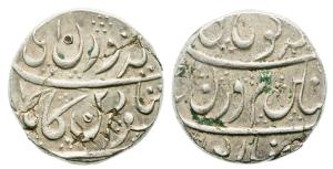 Silver Rupee, 11.57g, with undeciphered Persian inscription on Obverse and Reverse, it is 
