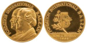 Gold Medal, Foundation International Balzan, 18g, S. Johnson. rev. Foundation Internationa