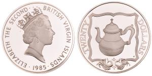 British Virgin Island, Elizabeth II, Silver 20 Dollars, 18.59g, 1985, Sunken Ship Treasure