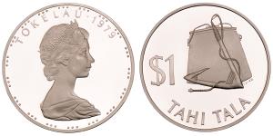 Tokelau, Elizabeth II, Silver Tala, 26.46g, 1979, 2nd Portrait, (KM 2a).