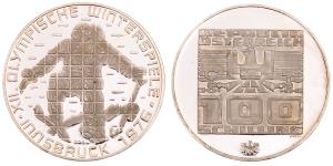 Osterreich, Silver 100 Shillings, 23.82g, 1976, Olympics Innsbruck, (KM 2928).