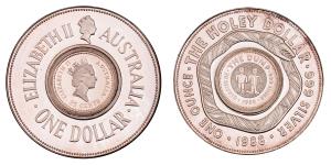 Australia, Elizabeth II, Silver Holly Dollar, 40.22g, 1988, The Holly Dollar, (KM 112,113)