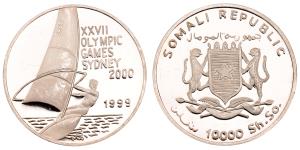 Somalia Republic, Silver 10000 Sh.So, 14.92g, 1999, XXVII Olympic Games Sydney.