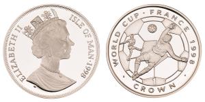Isle of Man, Elizabeth II, Silver Crown, 28.1g, 1998, World Cup.