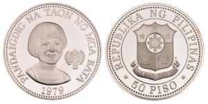 Philippines, Silver 50 Piso, 1979, 20th Anniversary of the Declaration of the Rights of th