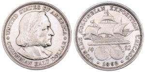 United States of America, Silver ½ Dollar, 12.43g, 1892, Columbian Exposition, (KM 117).
