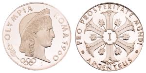 Italy, Silver, Medal, 14.78g, 1960, Argenteus, Olympia.