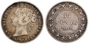 Victoria, Silver 50 Cents, 11.59g, 1900, (KM 6).
