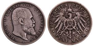 Germany, Wilhelm II, Silver 5 Mark, 27.42g, 1898, (KM 632).