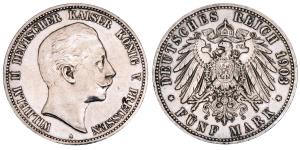 Germany, Wilhelm II, Silver 5 Mark, 27.66g, 1903, (KM 523).