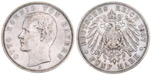 Germany, Otto, Silver 5 Mark, 27.64g, 1907, (KM 915).