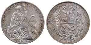 Peru, Silver Sol, 24.5g, 1930, (KM 218).