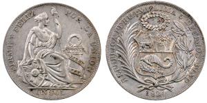 Peru, Silver Sol, 24.85g, 1931, (KM 218).