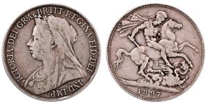 Great Britain, Victoria, Silver Crown, 27.69g, 1897, (KM 783).