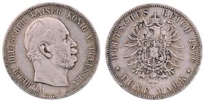 Germany, Wilhelm I, Silver 5 Mark, 27.48g, 1876, (KM 503).