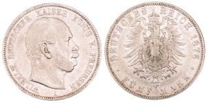 Germany, Wilhelm I, Silver 5 Mark, 27.38g, 1876, (KM 503).