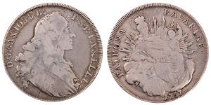 Germany, Bavaria, Maximilian III Joseph, Silver Thaler, 27.53g, 1767, Madonnentaler, (KM 5