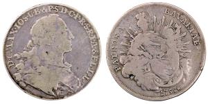 Germany, Bavaria, Maximilian III Joseph, Silver Thaler, 27.16g, 1755, (KM 500).