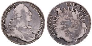 Germany, Bavaria, Maximilian III Joseph, Silver Thaler, 27.43g, 1774, Madonnentaler, (KM 5